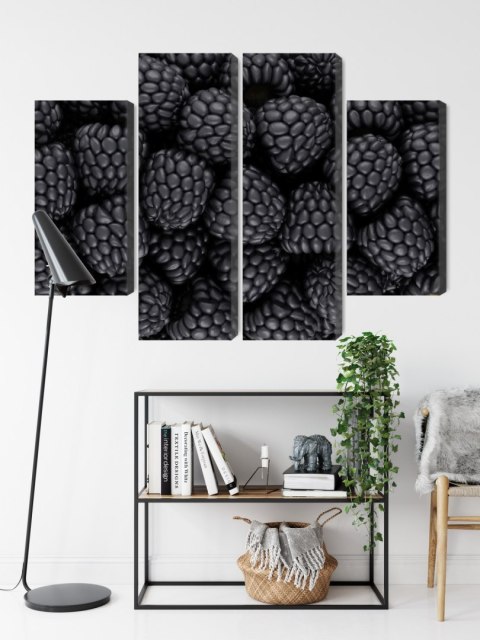 Obraz Wieloczęściowy Jeżyny W Skali Makro Canvas Naturalny 80x60 LBS-3950-NC80-60_2X20-60_2X20-40