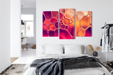 Obraz Wieloczęściowy Krople Wody W Skali Makro Canvas Naturalny 90x60 LBS-3659-NC90-60_1X30-60_2X30-45