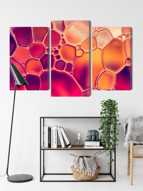 Obraz Wieloczęściowy Krople Wody W Skali Makro Canvas Naturalny 90x60 LBS-3659-NC90-60_1X30-60_2X30-45