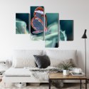 Obraz Wieloczęściowy Motyl Ze Szklanymi Skrzydłami Z Bliska Canvas Naturalny 80x50 LBS-3671-NC80-50_2X20-50_2X20-30
