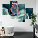 Obraz Wieloczęściowy Motyl Ze Szklanymi Skrzydłami Z Bliska Canvas Naturalny 80x50 LBS-3671-NC80-50_2X20-50_2X20-30