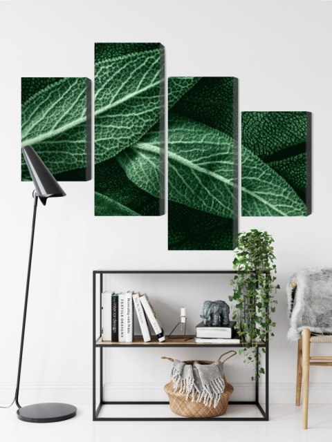 Obraz Wieloczęściowy Szałwia Odchodzi W Skali Makro Canvas 120x75 LBS-3811-C120-75_2X30-75_2X30-45