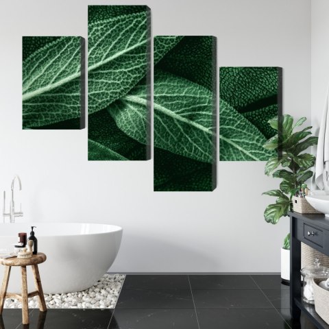 Obraz Wieloczęściowy Szałwia Odchodzi W Skali Makro Canvas Naturalny 80x50 LBS-3811-NC80-50_2X20-50_2X20-30