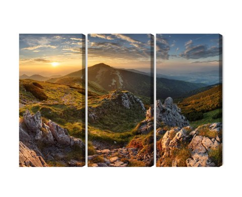 Obraz Wieloczęściowy Chlebowy Szczyt Na Słowacji Canvas 120x80 LBS-4415-C120-80_3X40-80