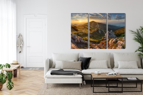 Obraz Wieloczęściowy Chlebowy Szczyt Na Słowacji Canvas 120x80 LBS-4415-C120-80_3X40-80