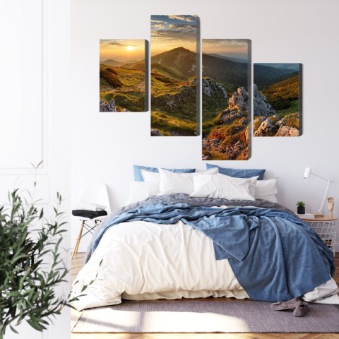 Obraz Wieloczęściowy Chlebowy Szczyt Na Słowacji Canvas Naturalny 80x50 LBS-4418-NC80-50_2X20-50_2X20-30