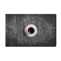 Obraz Na Płótnie Biała Filiżanka Kawy Canvas Naturalny 100x70 LB-2682-NC100-70