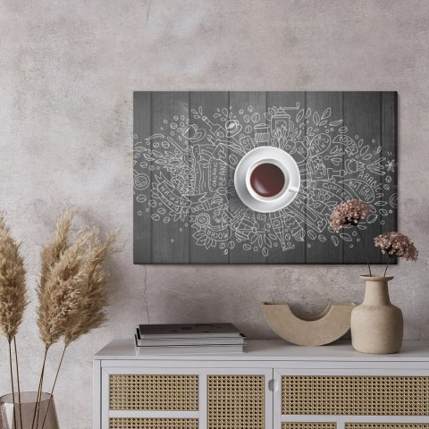 Obraz Na Płótnie Biała Filiżanka Kawy Canvas Naturalny 100x70 LB-2682-NC100-70
