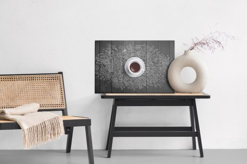 Obraz Na Płótnie Biała Filiżanka Kawy Canvas Naturalny 100x70 LB-2682-NC100-70