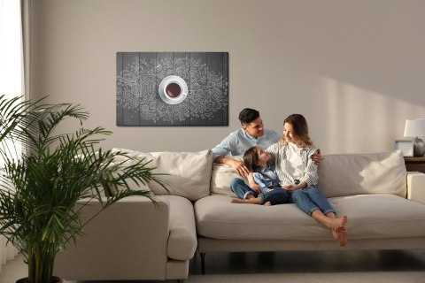 Obraz Na Płótnie Biała Filiżanka Kawy Canvas Naturalny 100x70 LB-2682-NC100-70