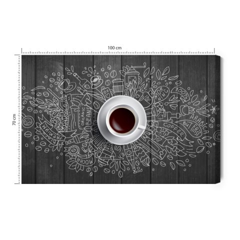 Obraz Na Płótnie Biała Filiżanka Kawy Canvas Naturalny 100x70 LB-2682-NC100-70