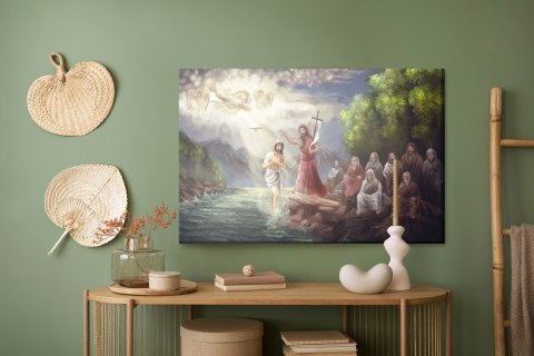 Obraz Na Płótnie Chrzest Pański Canvas Naturalny 100x70 LB-2539-NC100-70