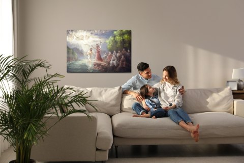 Obraz Na Płótnie Chrzest Pański Canvas Naturalny 100x70 LB-2539-NC100-70