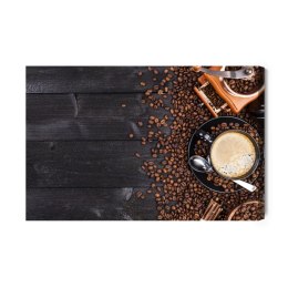 Obraz Na Płótnie Czarna Filiżanka Kawy Canvas Naturalny 100x70 LB-2662-NC100-70