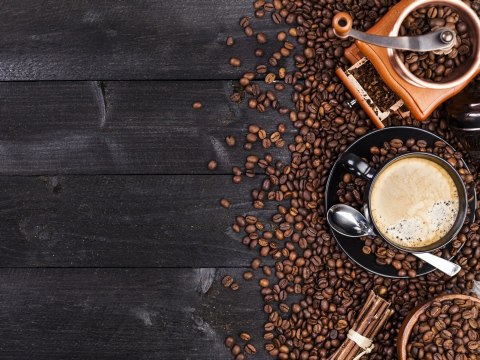 Obraz Na Płótnie Czarna Filiżanka Kawy Canvas Naturalny 100x70 LB-2662-NC100-70