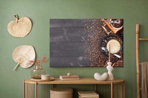 Obraz Na Płótnie Czarna Filiżanka Kawy Canvas Naturalny 100x70 LB-2662-NC100-70