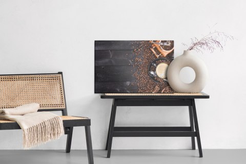 Obraz Na Płótnie Czarna Filiżanka Kawy Canvas Naturalny 100x70 LB-2662-NC100-70