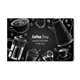 Obraz Na Płótnie Dzbanki Do Kawy Canvas Naturalny 100x70 LB-2679-NC100-70