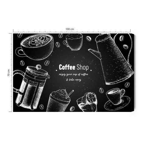 Obraz Na Płótnie Dzbanki Do Kawy Canvas Naturalny 100x70 LB-2679-NC100-70