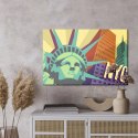 Obraz Na Płótnie Kolorowy Nowy Jork W Stylu Retro Canvas Naturalny 100x70 LB-2772-NC100-70