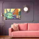 Obraz Na Płótnie Kolorowy Nowy Jork W Stylu Retro Canvas Naturalny 100x70 LB-2772-NC100-70