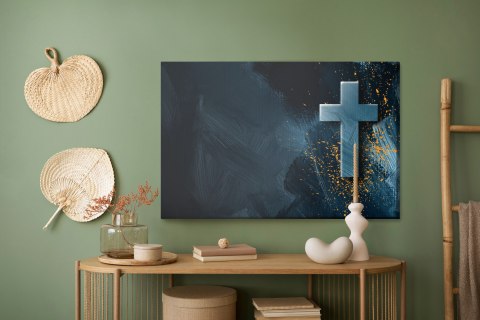 Obraz Na Płótnie Krzyż Łaciński Canvas Naturalny 100x70 LB-2589-NC100-70