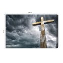 Obraz Na Płótnie Krzyż Na Tle Chmur Canvas Naturalny 100x70 LB-2546-NC100-70