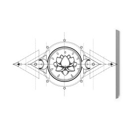 Obraz Na Płótnie Lotos I Święta Geometria Canvas Naturalny 100x70 LB-2533-NC100-70