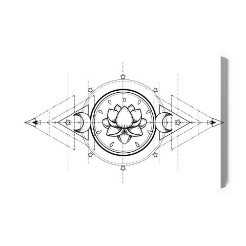 Obraz Na Płótnie Lotos I Święta Geometria Canvas Naturalny 100x70 LB-2533-NC100-70