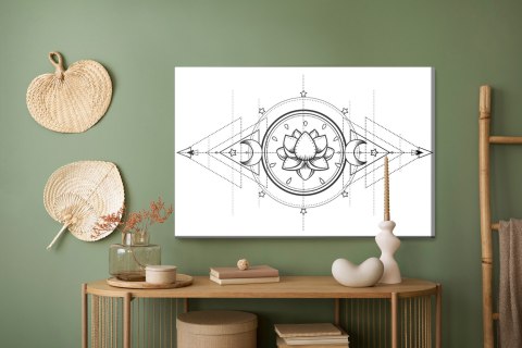 Obraz Na Płótnie Lotos I Święta Geometria Canvas Naturalny 100x70 LB-2533-NC100-70