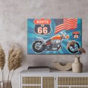 Obraz Na Płótnie Motocykl Z Amerykańską Flagą W Stylu Vintage Canvas Naturalny 100x70 LB-2817-NC100-70