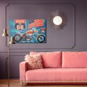 Obraz Na Płótnie Motocykl Z Amerykańską Flagą W Stylu Vintage Canvas Naturalny 100x70 LB-2817-NC100-70
