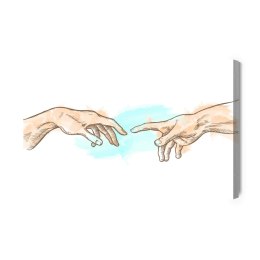 Obraz Na Płótnie Stworzenie Adama W Akwareli Canvas Naturalny 100x70 LB-2607-NC100-70