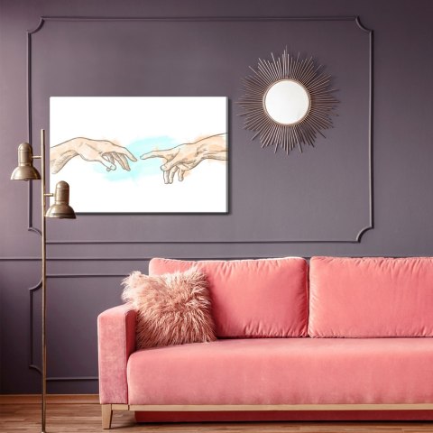 Obraz Na Płótnie Stworzenie Adama W Akwareli Canvas Naturalny 100x70 LB-2607-NC100-70