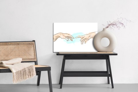 Obraz Na Płótnie Stworzenie Adama W Akwareli Canvas Naturalny 100x70 LB-2607-NC100-70