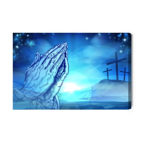 Obraz Na Płótnie Trzy Krzyże Na Wzgórzu Canvas Naturalny 100x70 LB-2476-NC100-70