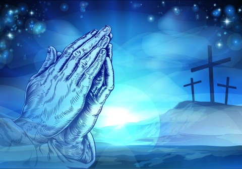 Obraz Na Płótnie Trzy Krzyże Na Wzgórzu Canvas Naturalny 100x70 LB-2476-NC100-70