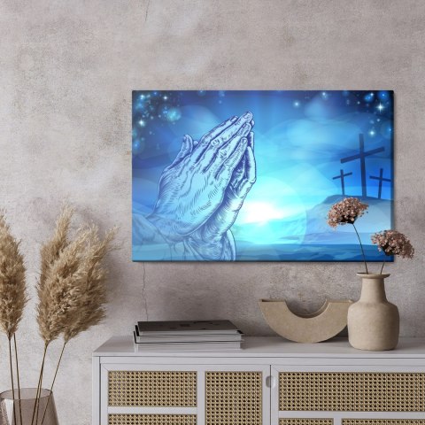 Obraz Na Płótnie Trzy Krzyże Na Wzgórzu Canvas Naturalny 100x70 LB-2476-NC100-70