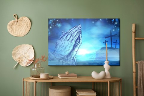 Obraz Na Płótnie Trzy Krzyże Na Wzgórzu Canvas Naturalny 100x70 LB-2476-NC100-70