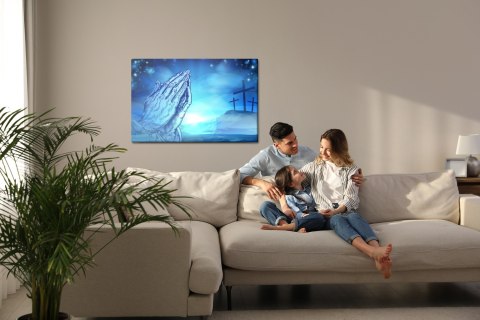 Obraz Na Płótnie Trzy Krzyże Na Wzgórzu Canvas Naturalny 100x70 LB-2476-NC100-70