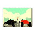 Obraz Na Płótnie Wyścig Samochodów Retro Canvas Naturalny 100x70 LB-2783-NC100-70