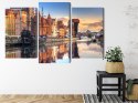 Obraz Wieloczęściowy Gdańska Motława O Wschodzie Słońca Canvas 120x80 LBS-2707-C120-80_1X40-80_2X40-60
