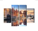 Obraz Wieloczęściowy Gdańska Motława O Wschodzie Słońca Canvas 80x60 LBS-2708-C80-60_2X20-60_2X20-40