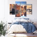 Obraz Wieloczęściowy Gdańska Motława O Wschodzie Słońca Canvas 80x60 LBS-2708-C80-60_2X20-60_2X20-40