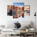 Obraz Wieloczęściowy Gdańska Motława O Wschodzie Słońca Canvas 80x60 LBS-2708-C80-60_2X20-60_2X20-40