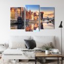 Obraz Wieloczęściowy Gdańska Motława O Wschodzie Słońca Canvas Naturalny 90x60 LBS-2707-NC90-60_1X30-60_2X30-45