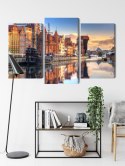 Obraz Wieloczęściowy Gdańska Motława O Wschodzie Słońca Canvas Naturalny 90x60 LBS-2707-NC90-60_1X30-60_2X30-45