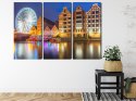 Obraz Wieloczęściowy Motława W Gdańsku I Diabelski Młyn Canvas 120x80 LBS-2721-C120-80_3X40-80