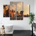 Obraz Wieloczęściowy Port Gdańsk O Zachodzie Słońca Canvas 80x60 LBS-2718-C80-60_2X20-60_2X20-40