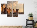 Obraz Wieloczęściowy Port Gdańsk O Zachodzie Słońca Canvas 80x60 LBS-2718-C80-60_2X20-60_2X20-40